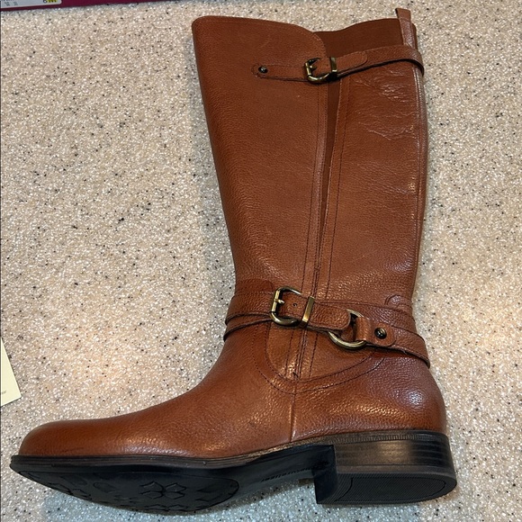 NIB WIDE CALF 8M Naturalizer Leather N5 Comfort Jodee Light Brown Riding Boots - Picture 7 of 15